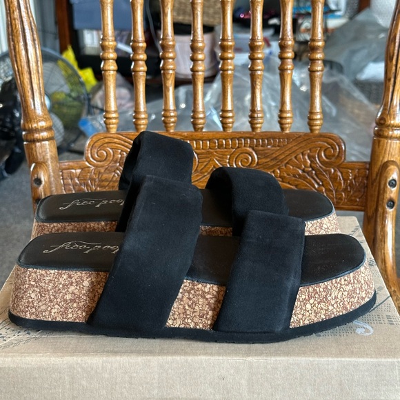 FREE PEOPLE NIB Fairmount Flared Sandals Black US 7.5 / EU 38. Boho Beachy Comfy - Picture 11 of 15